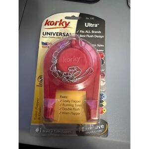 New Korky Toilet Flapper 2" Chain Ultra #100 Universal Red Fits all Brands